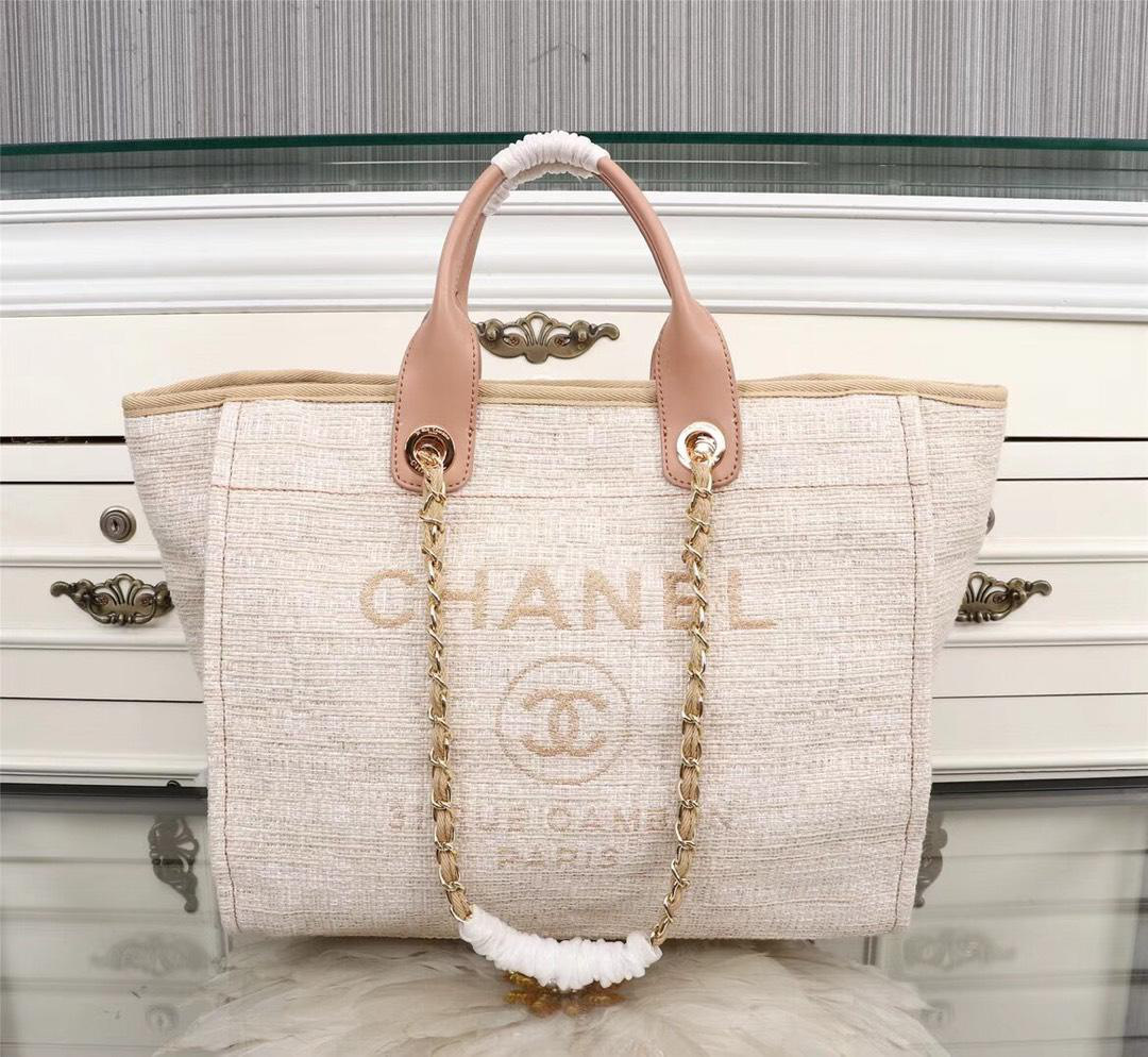 Ch**el Large canvas beach bag
