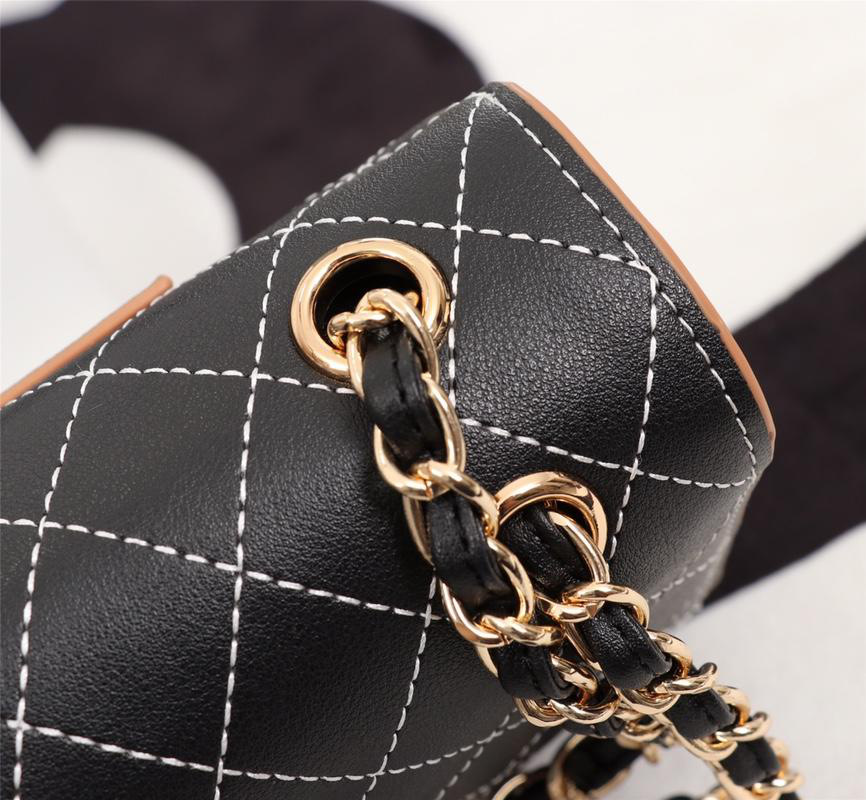 Ch**el Flap Shoulder Bag Calfskin Leather Black 8925