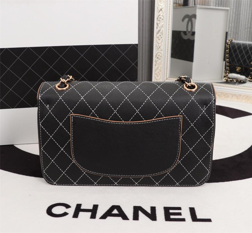 Ch**el Flap Shoulder Bag Calfskin Leather Black 8925
