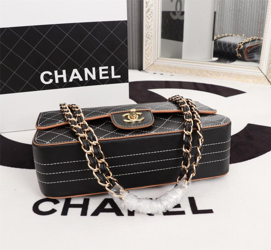 Ch**el Flap Shoulder Bag Calfskin Leather Black 8925
