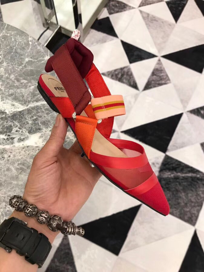 F**di Slingbacks Red Flat-soled Shoes