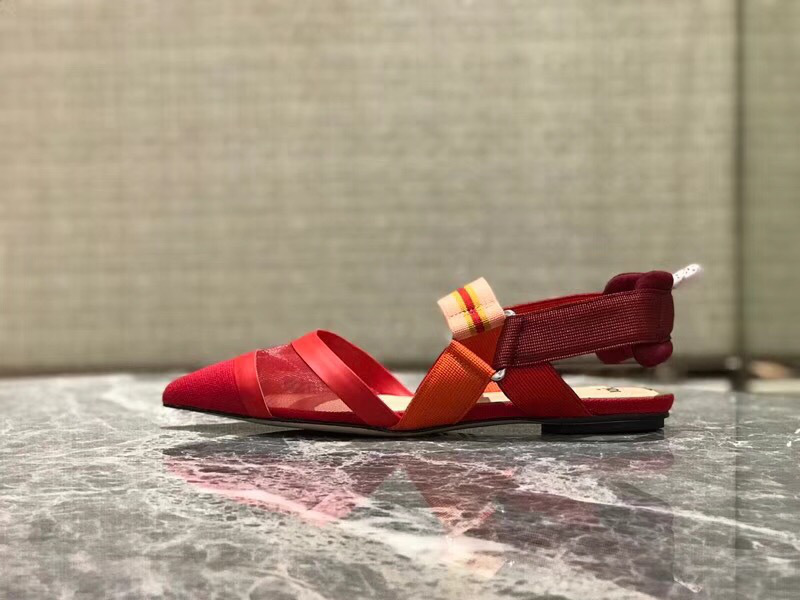 F**di Slingbacks Red Flat-soled Shoes