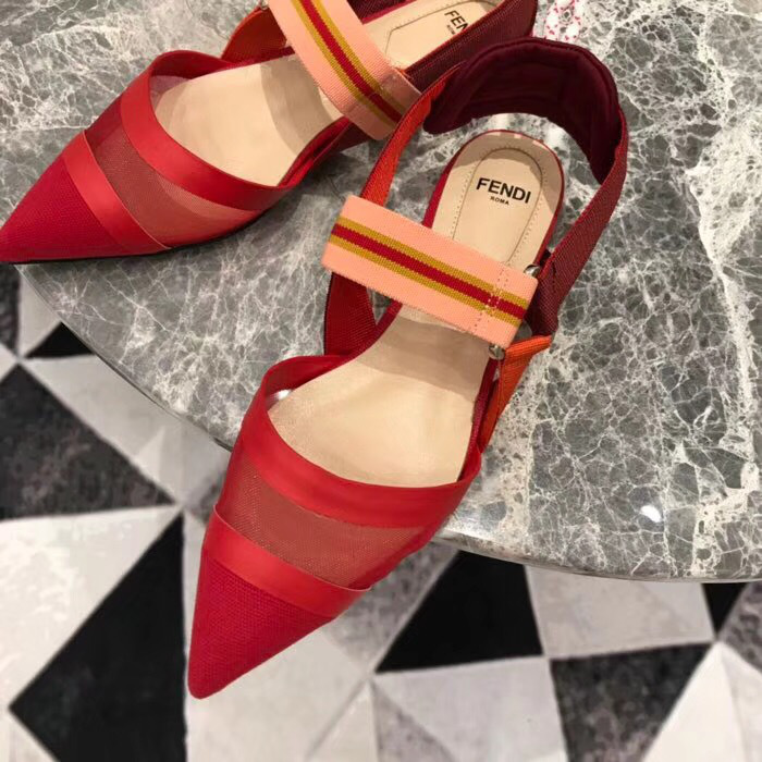 F**di Slingbacks Red Flat-soled Shoes