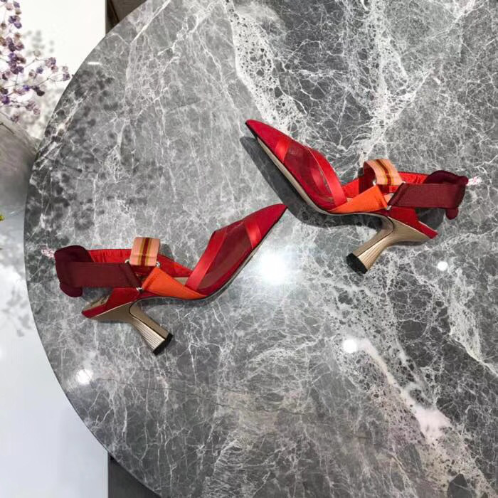 F**di Slingbacks Red High Heel Shoes 8cm