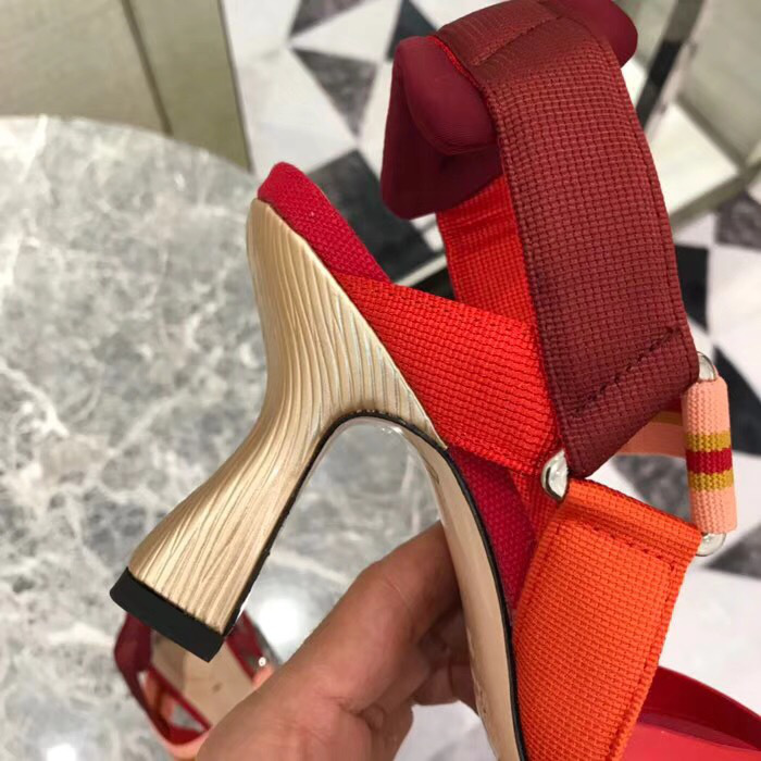 F**di Slingbacks Red High Heel Shoes 8cm