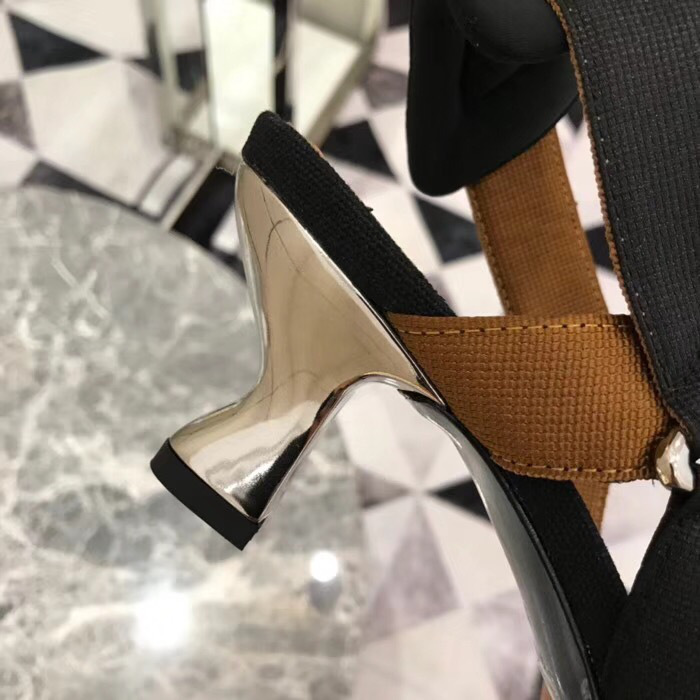 F**di Slingbacks Black Brown Mid Heel Shoes 5cm