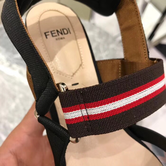 F**di Slingbacks Black Brown Flat-soled Shoes