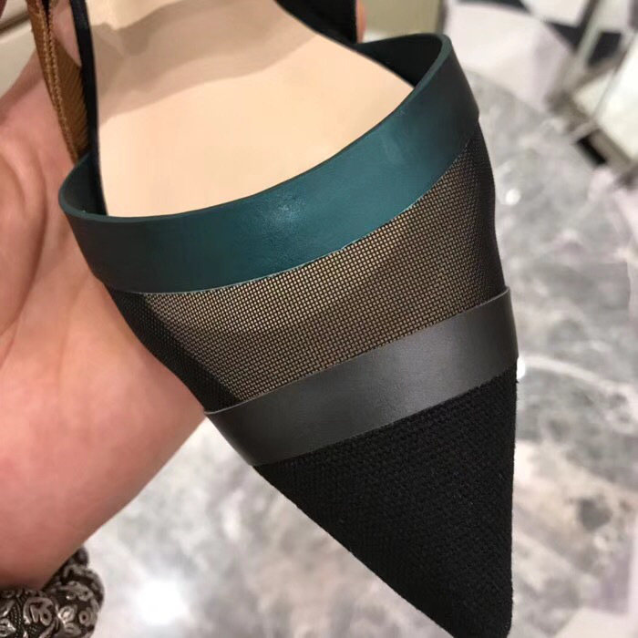 F**di Slingbacks Blue Black Flat-soled Shoes