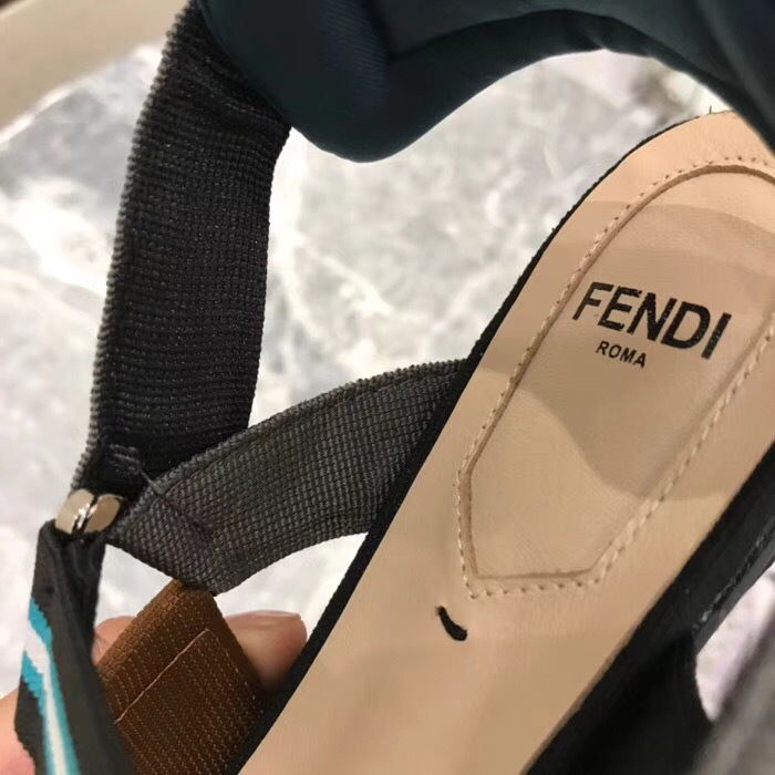 F**di Slingbacks Blue Black Flat-soled Shoes