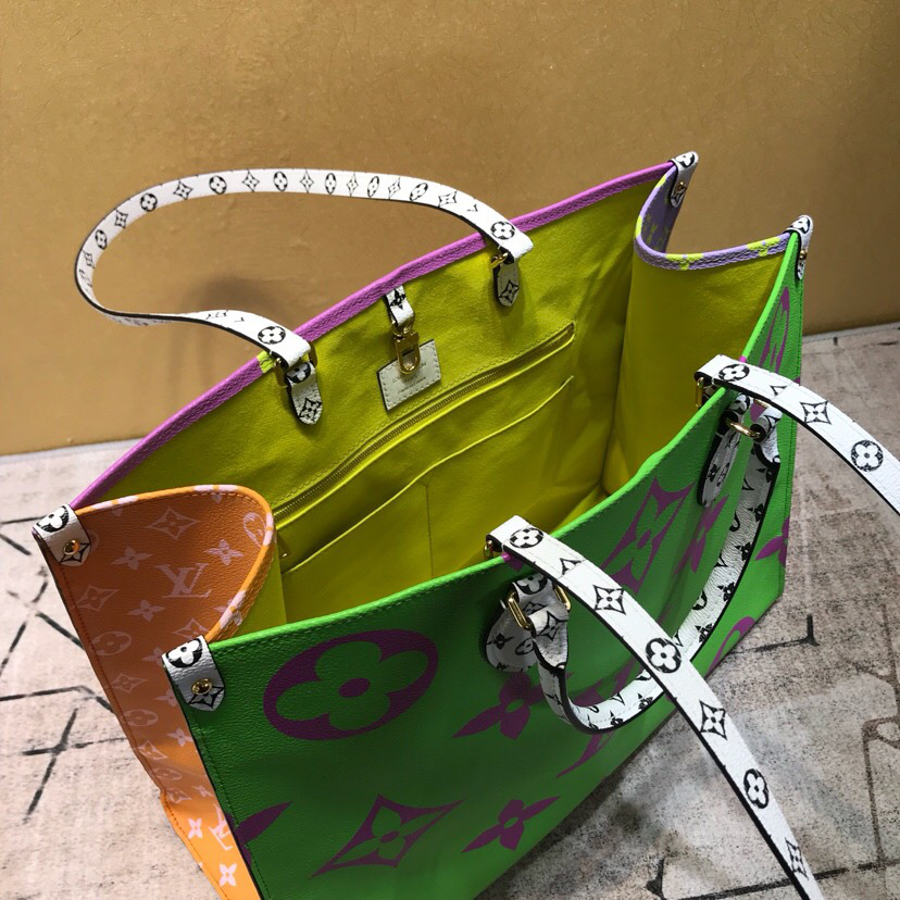 L0vis Vvtt0n Monogram Women Onthego Handbag Green and Purple M44570