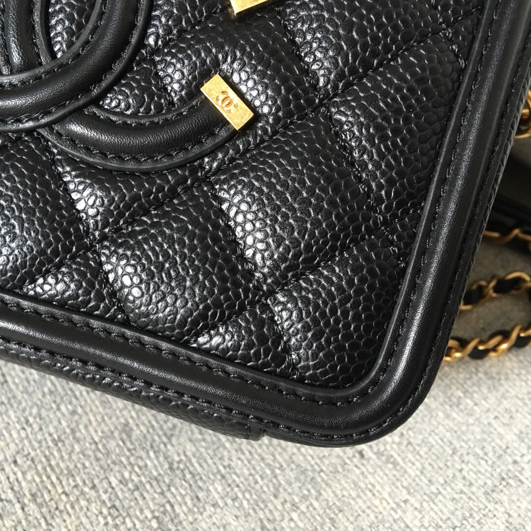 Ch**el Small Makeup Caviar Vanity Bag Black