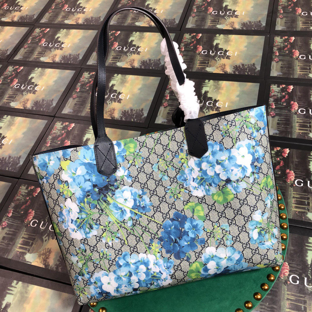 Gvc*1 Tote Calfskin Bag Printing Blue 368568 