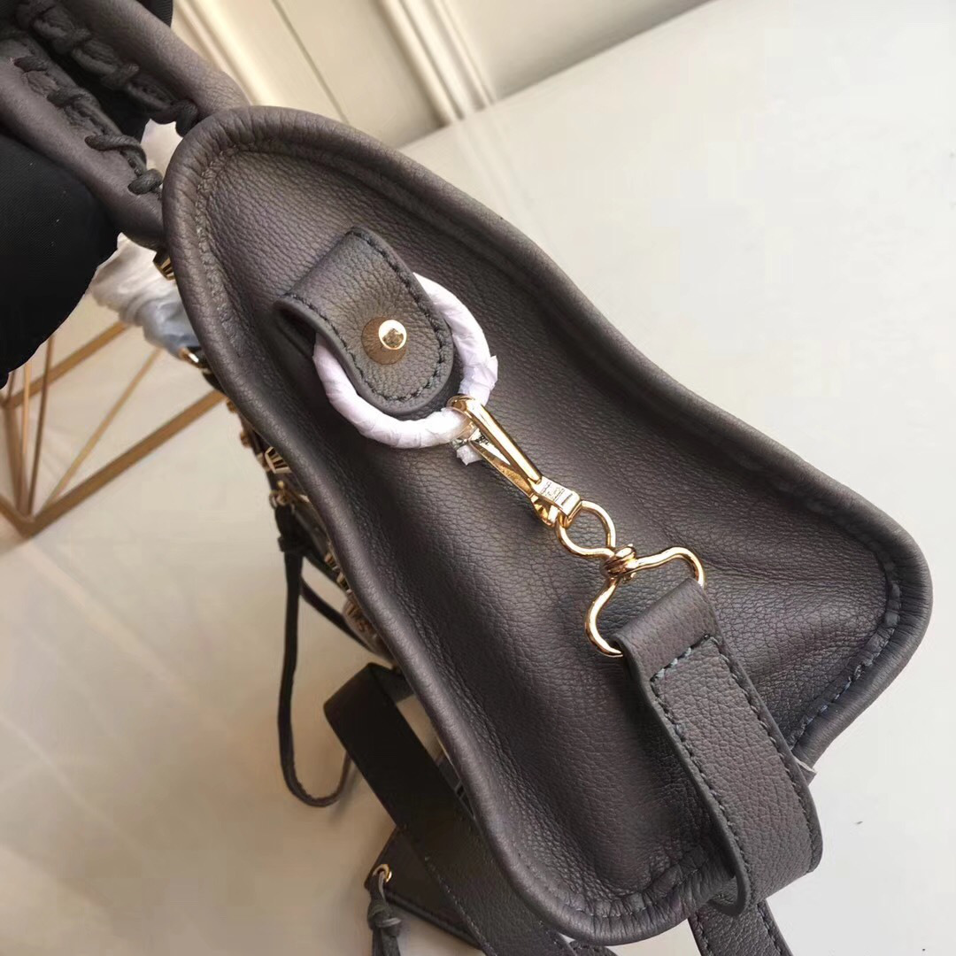 Ba1en*iaga Motorcycle Medium Handbag Gray