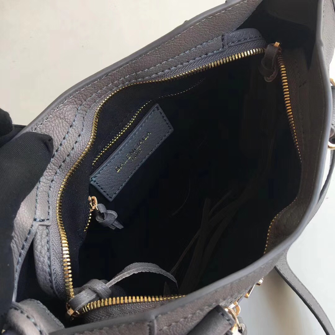 Ba1en*iaga Motorcycle Medium Handbag Gray