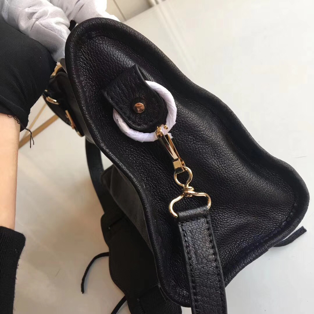Ba1en*iaga Motorcycle Medium Handbag Black