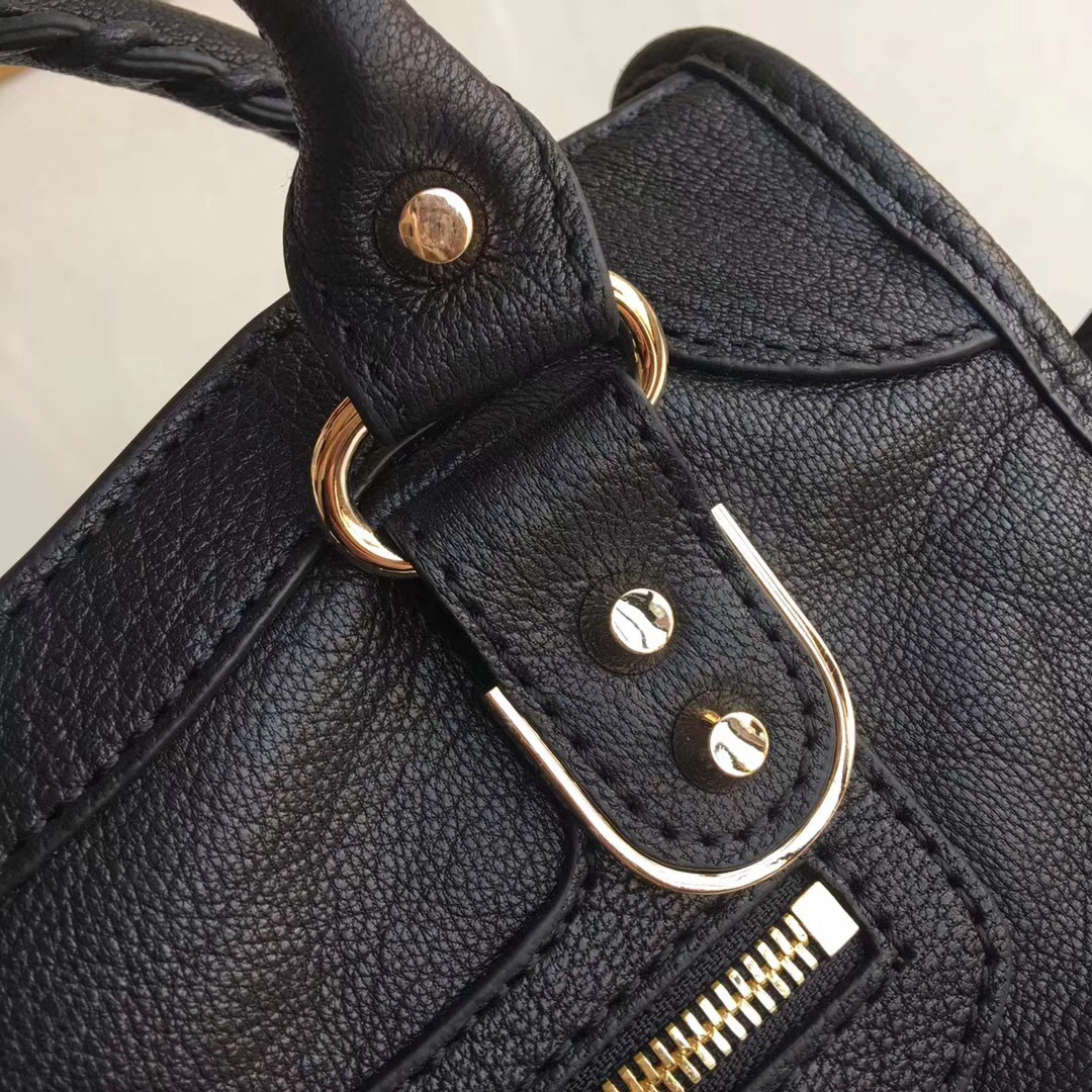 Ba1en*iaga Motorcycle Medium Handbag Black