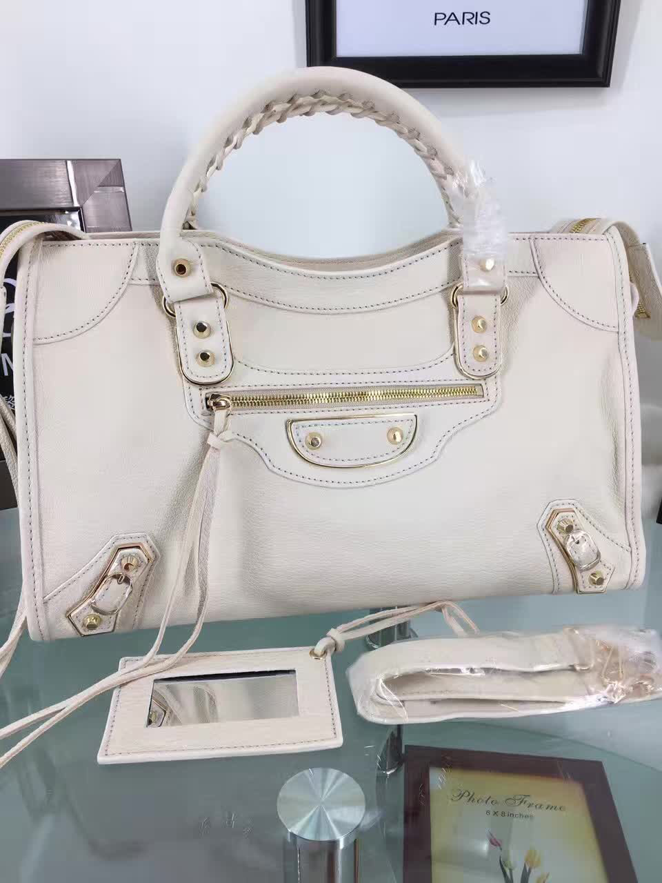 Ba1en*iaga Motorcycle Medium Handbag