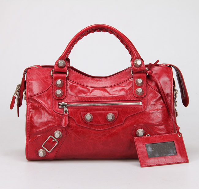 Ba1en*iaga Classic City 38cm Bag Red