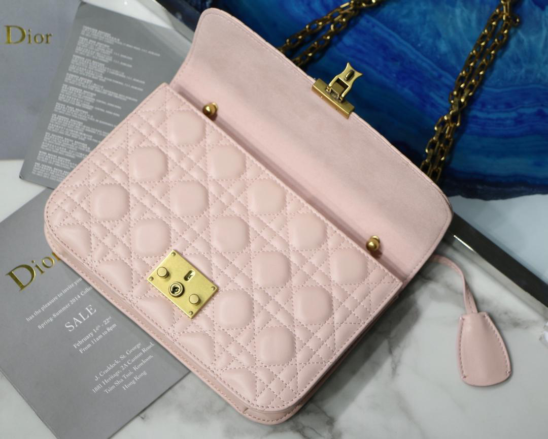 D10r Addict Lambskin retro chain Pink bag