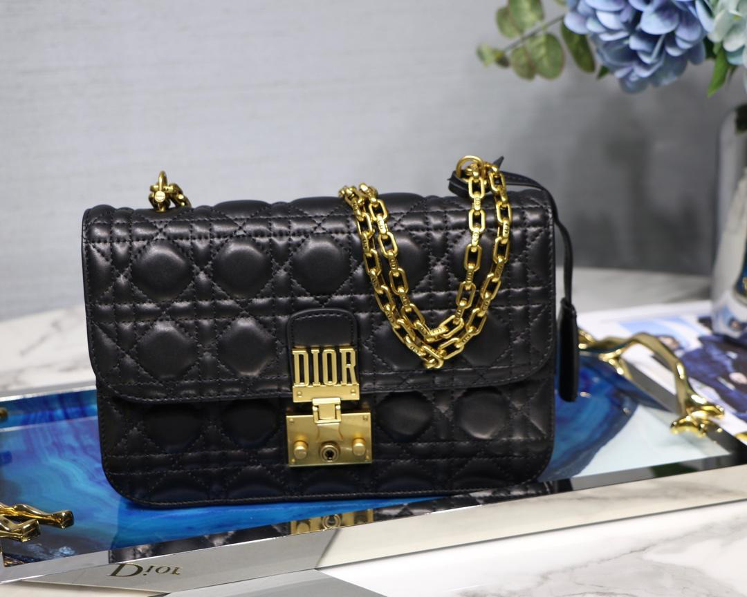 D10r Addict Lambskin retro chain Black bag