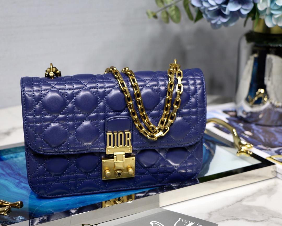 D10r Addict Lambskin retro chain Blue bag