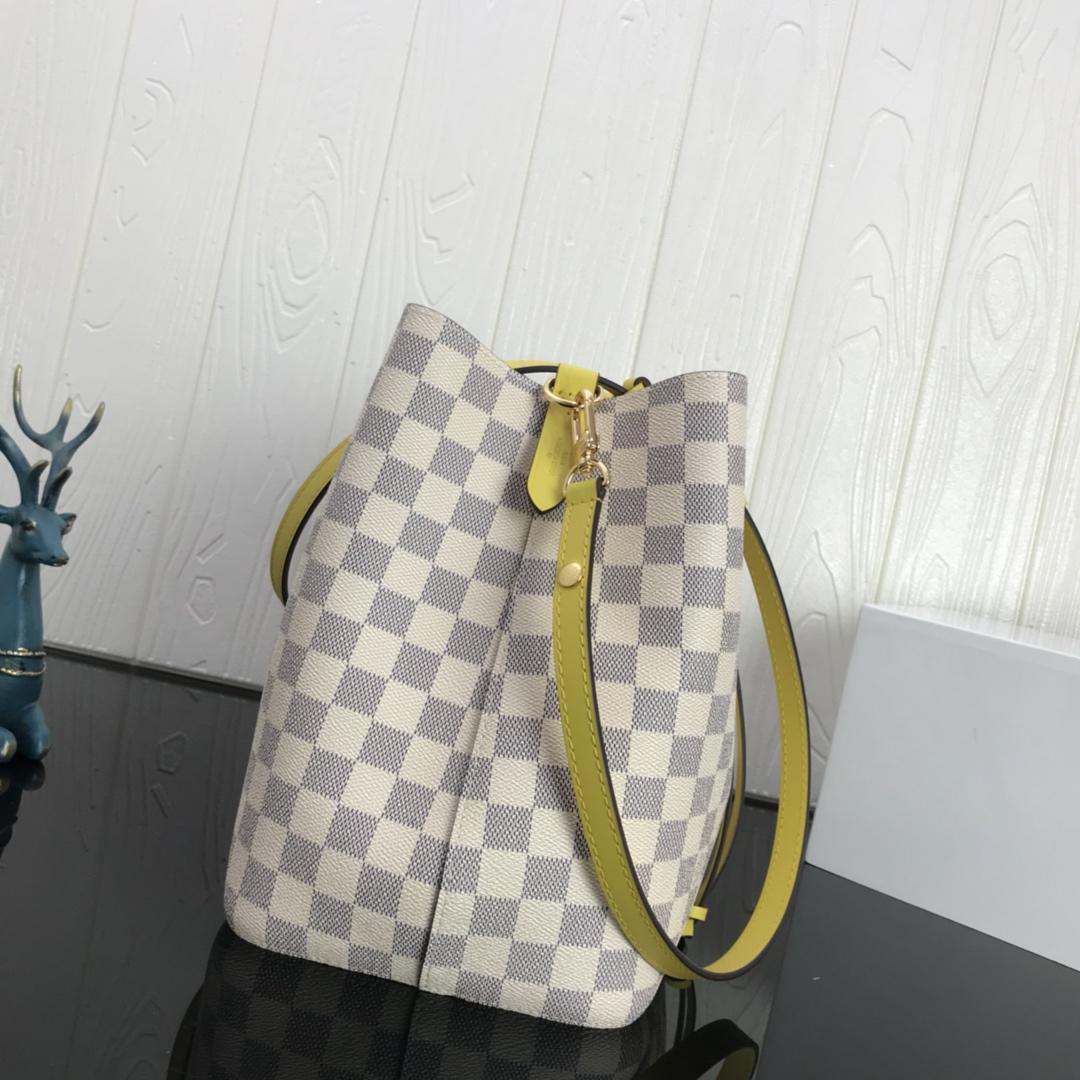 L0vis Vvtt0n NEONOE Handbag Monogram Canvas Calfskin Bucket Yellow bag