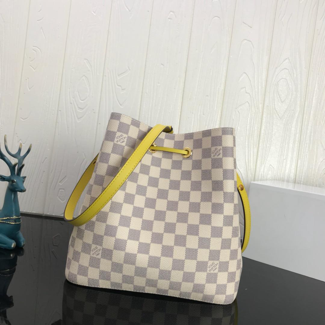 L0vis Vvtt0n NEONOE Handbag Monogram Canvas Calfskin Bucket Yellow bag