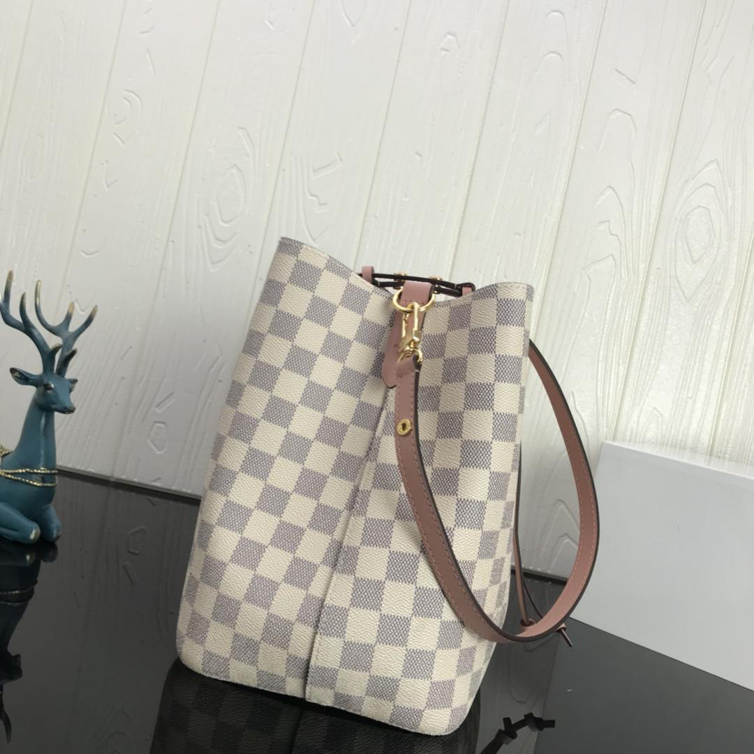 L0vis Vvtt0n NEONOE Handbag Monogram Canvas Calfskin Bucket Pink bag