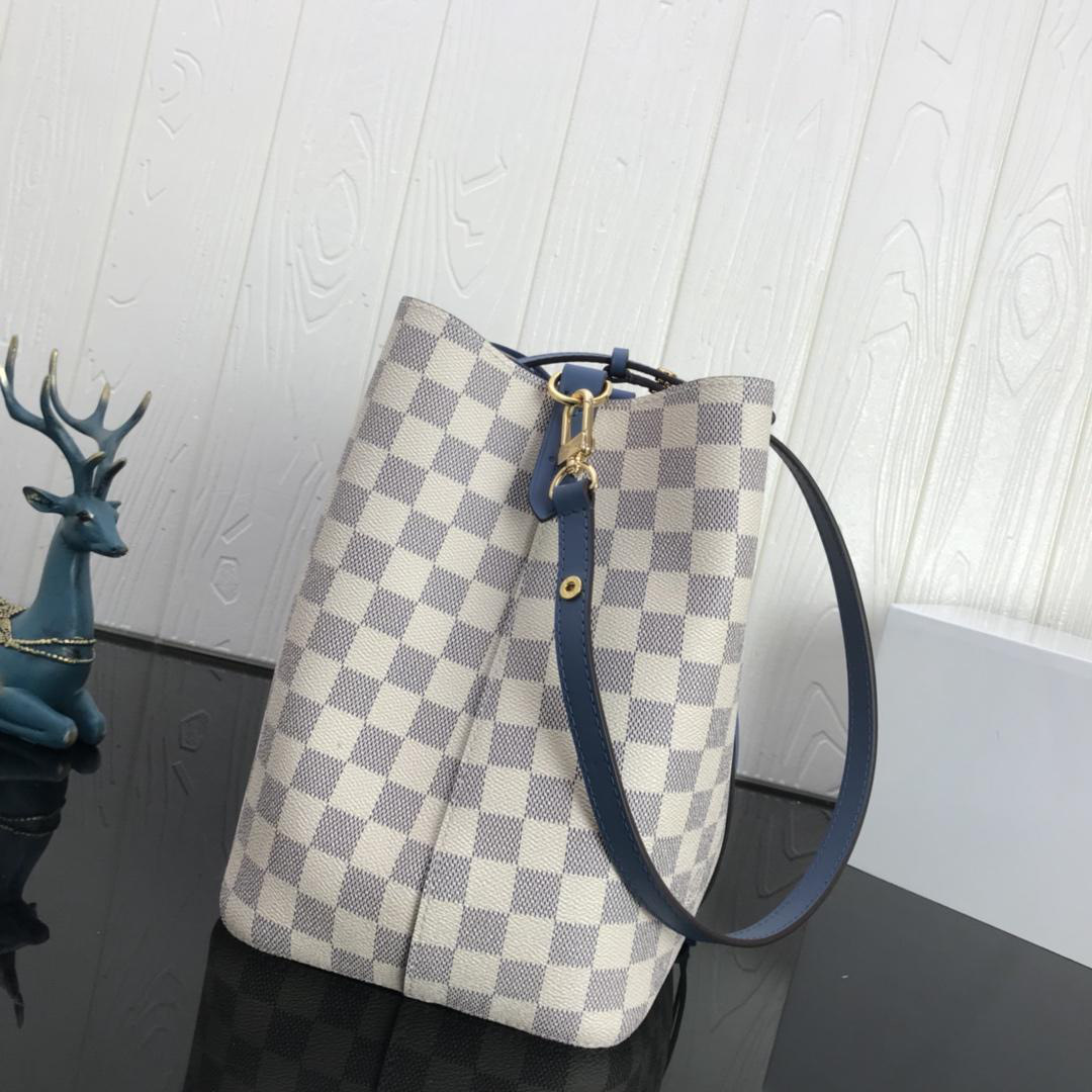 L0vis Vvtt0n NEONOE Handbag Monogram Canvas Calfskin Bucket Blue bag