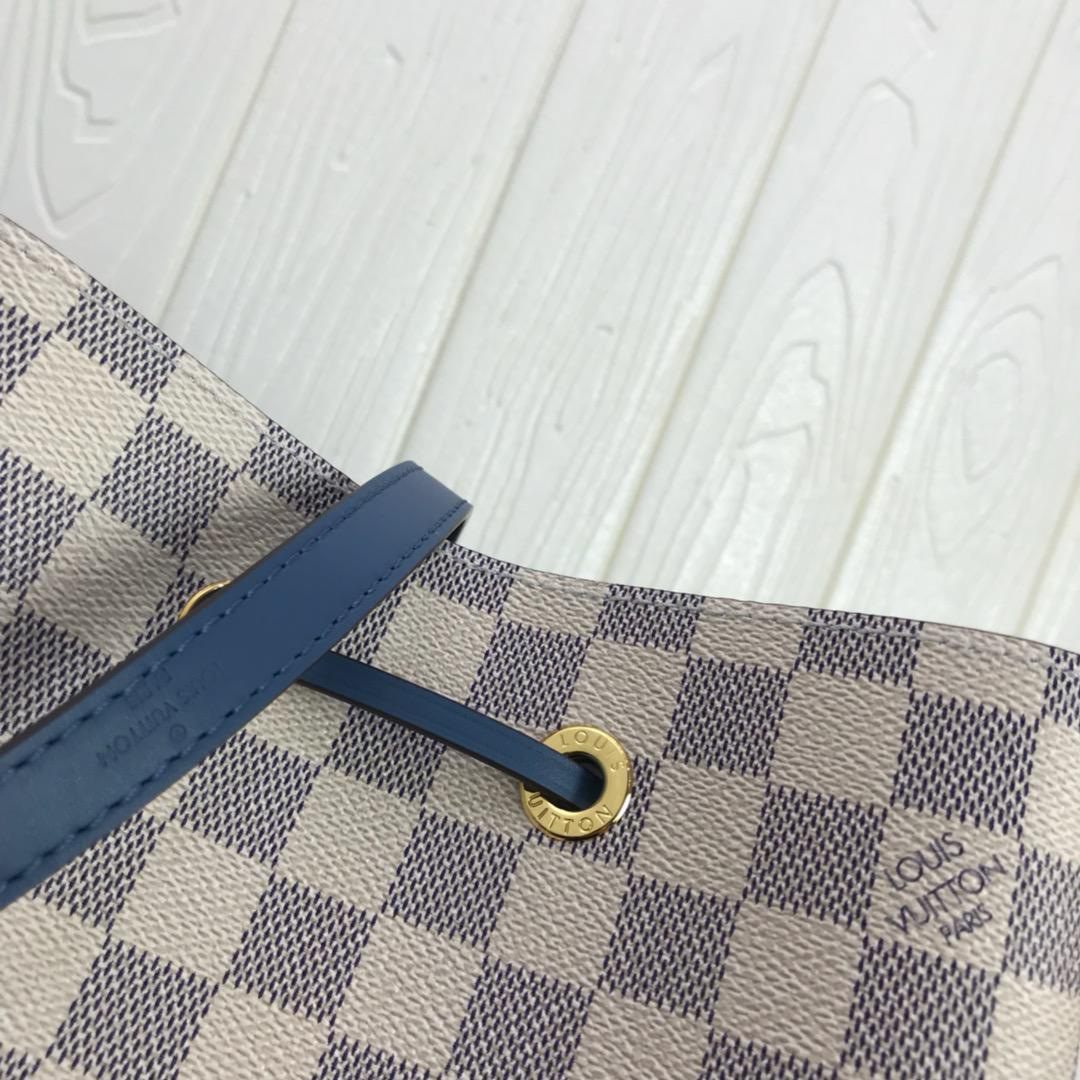 L0vis Vvtt0n NEONOE Handbag Monogram Canvas Calfskin Bucket Blue bag