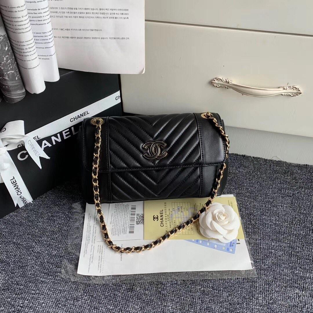 Ch**el Original Lambskin Flap Bag with Black Bagsaa