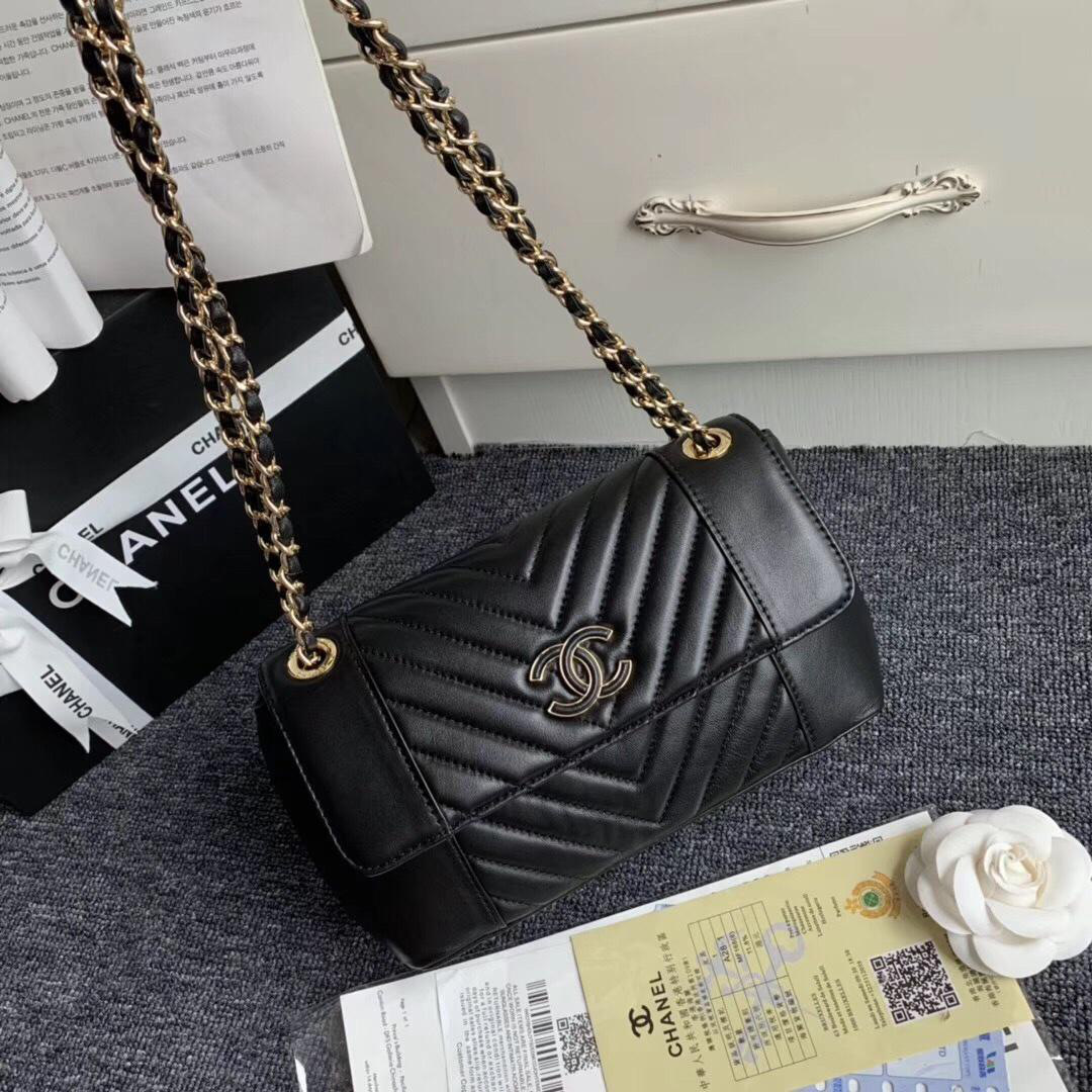 Ch**el Original Lambskin Flap Bag with Black Bagsaa