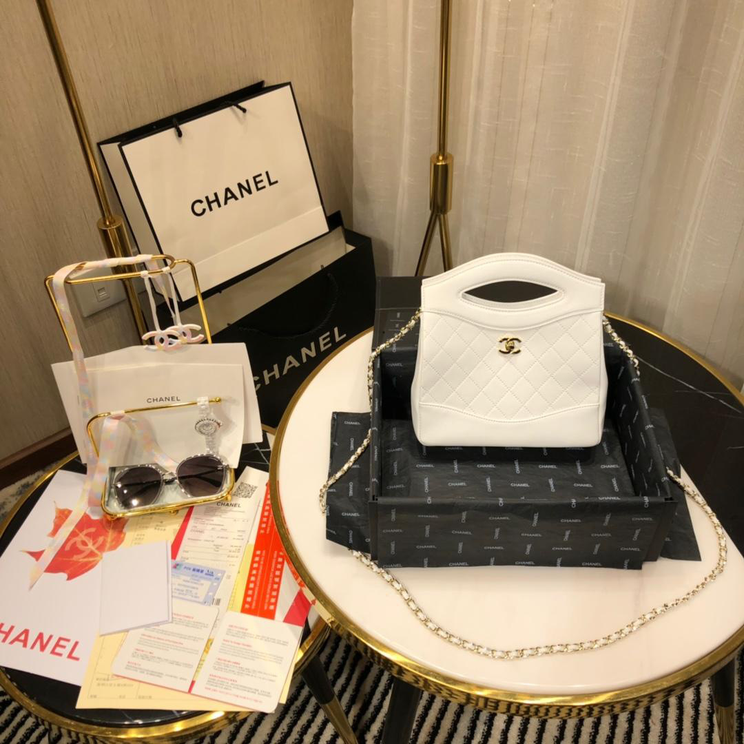 Ch**el mini Chain Shoulder White Handbag