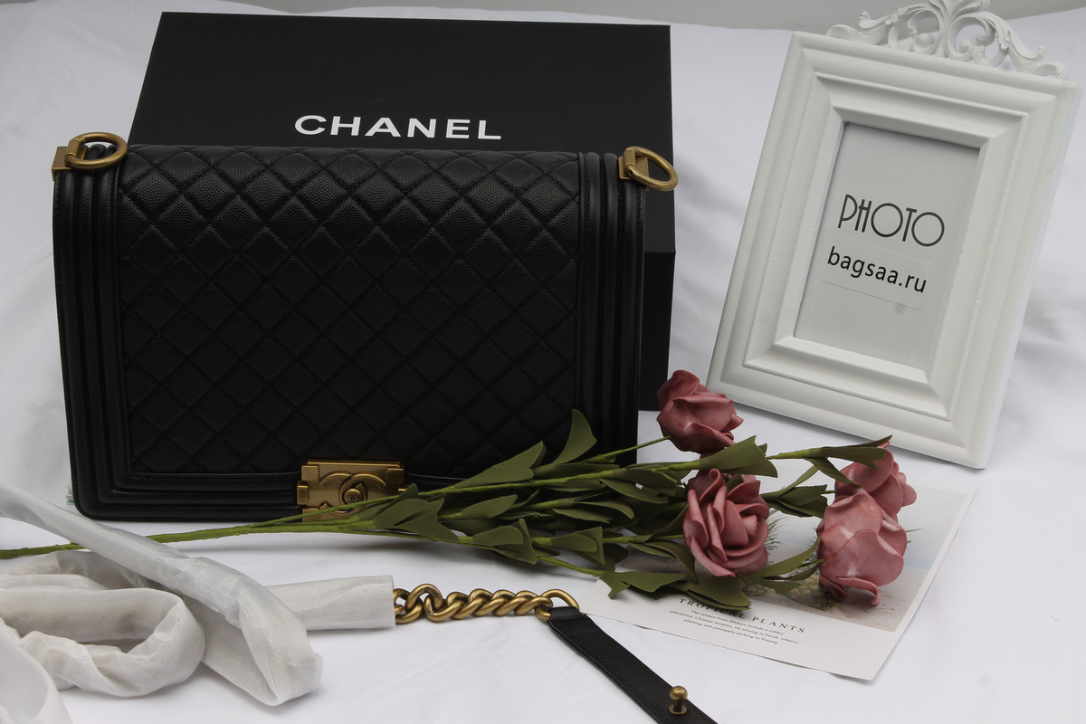 Ch**el Leboy Bag Calfskin In Black 30cm
