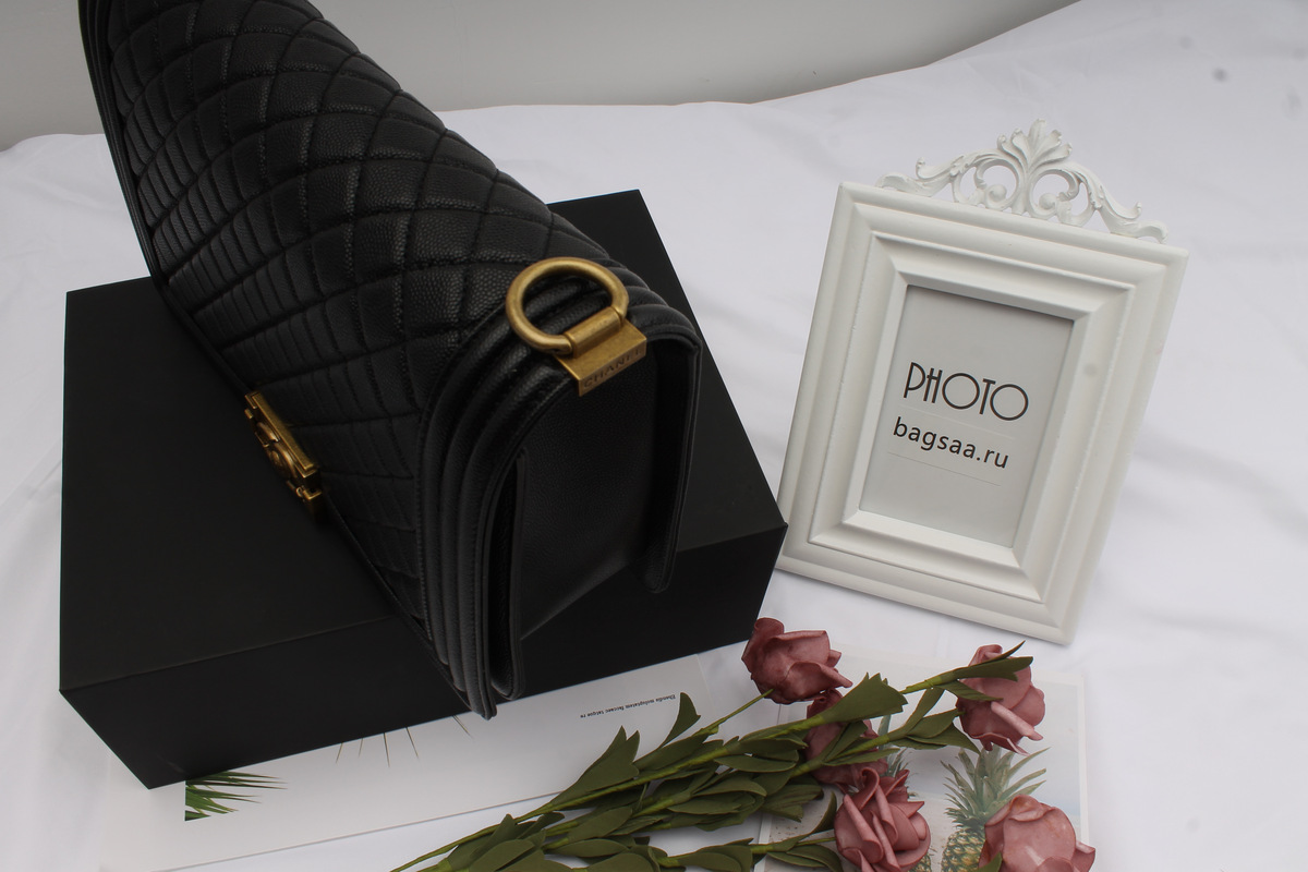 Ch**el Leboy Bag Calfskin In Black 30cm