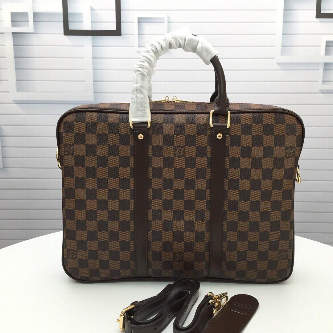 L0vis Vvtt0n Porte-Documents Voyage Small Canvas Ebene Damier bag