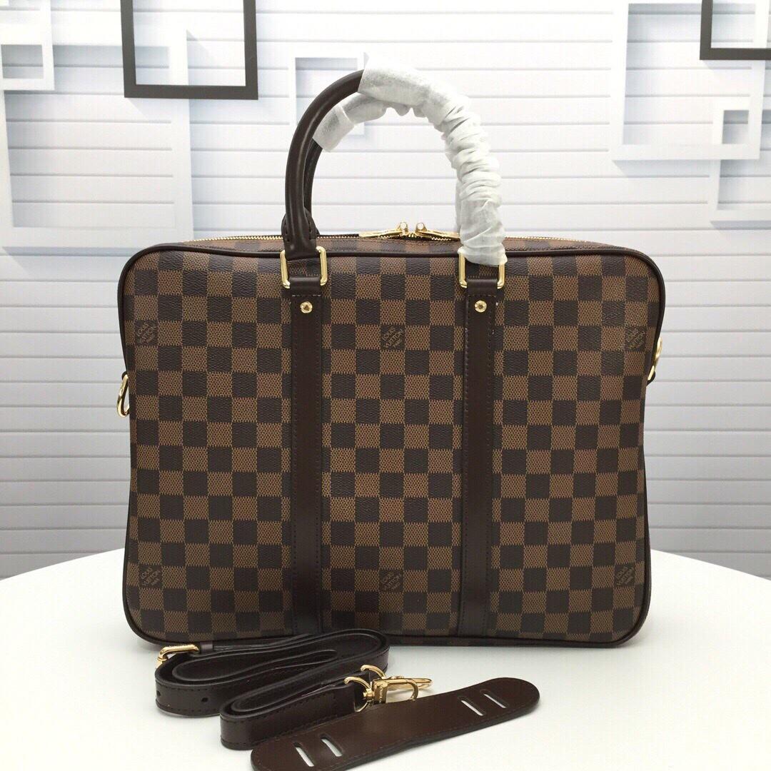 L0vis Vvtt0n Porte-Documents Voyage Small Canvas Ebene Damier bag