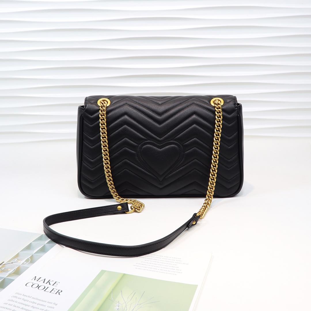 Gvc*1 Marmont medium matelassé shoulder Black bag 443496