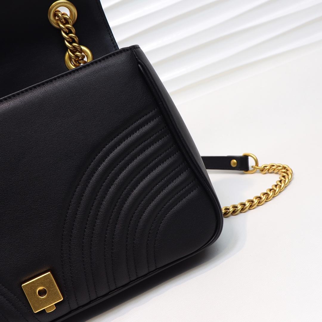 Gvc*1 Marmont medium matelassé shoulder Black bag 443496