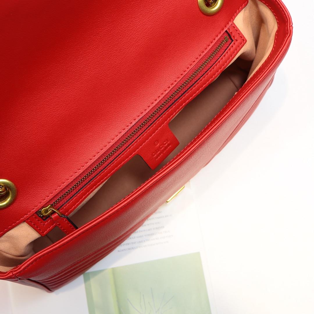 Gvc*1 Marmont medium matelassé shoulder bag Red 443496