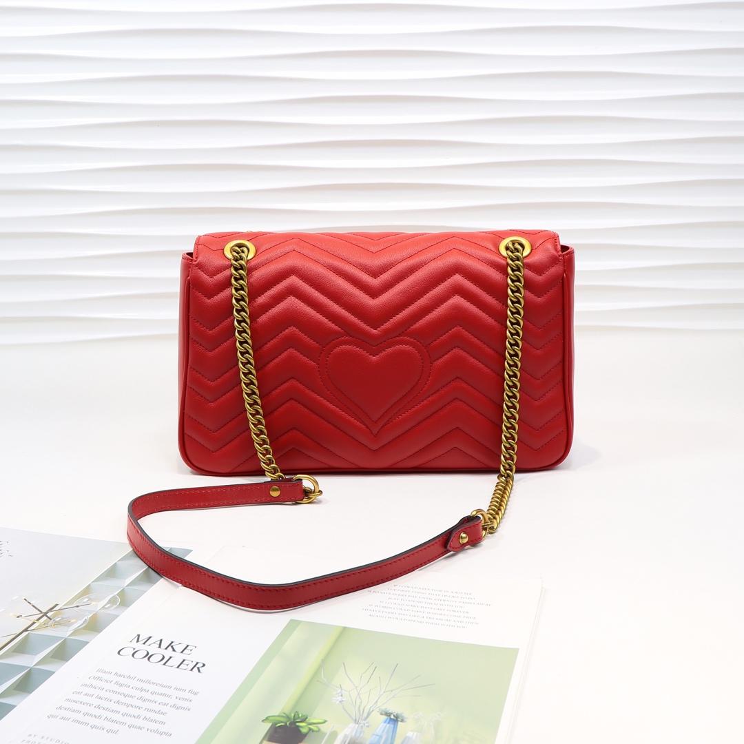 Gvc*1 Marmont medium matelassé shoulder bag Red 443496