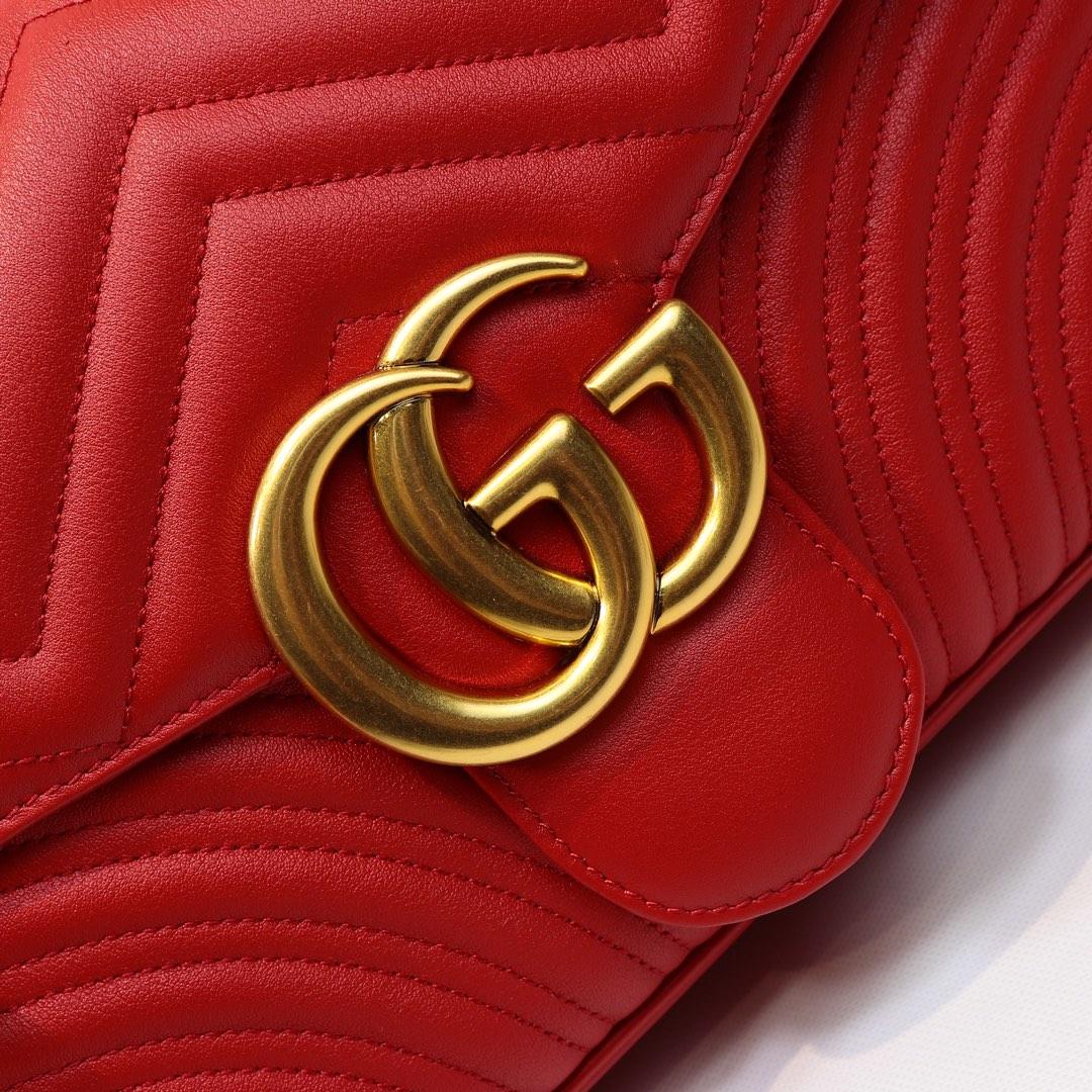 Gvc*1 Marmont medium matelassé shoulder bag Red 443496