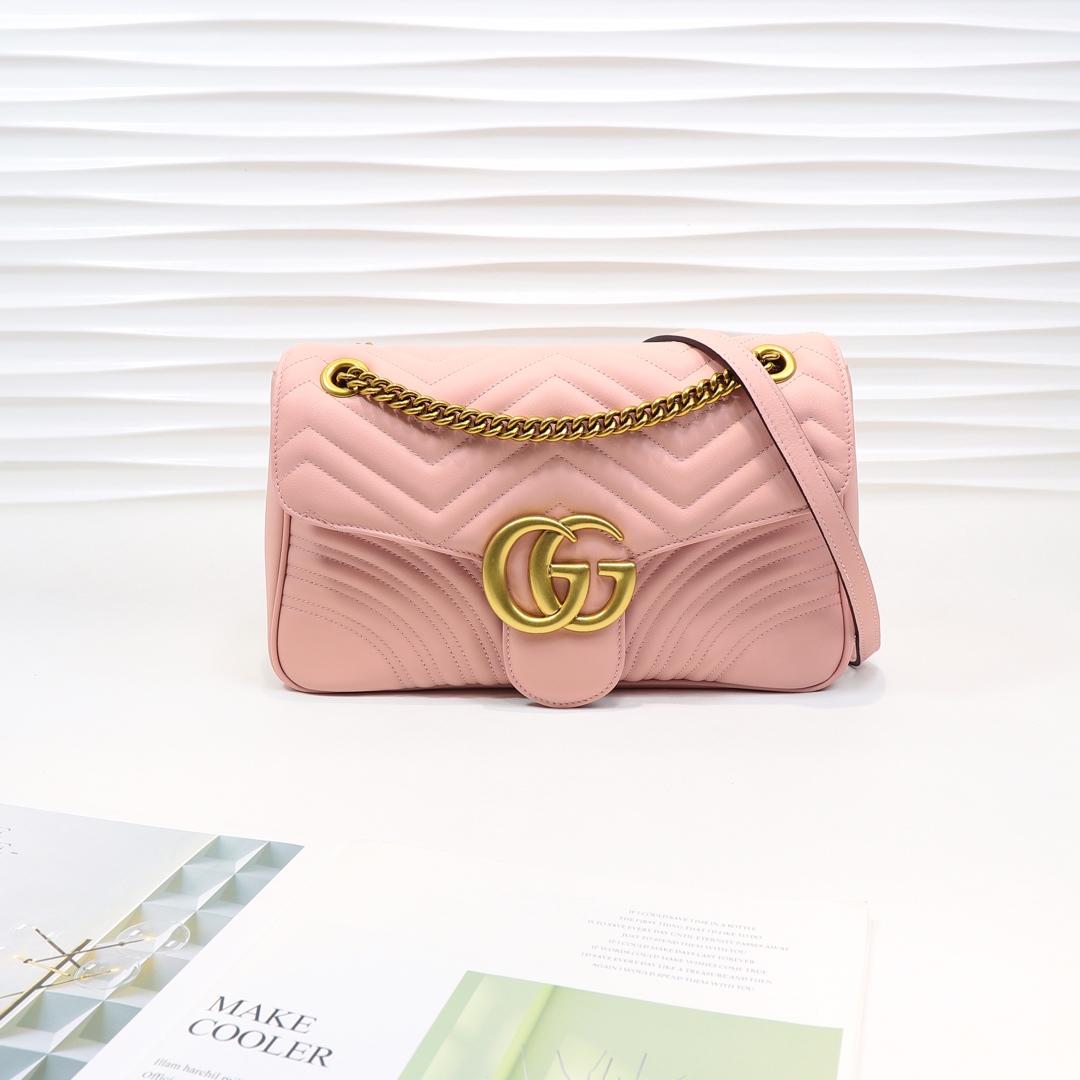 Gvc*1 Marmont medium matelassé shoulder Pink bag 443496