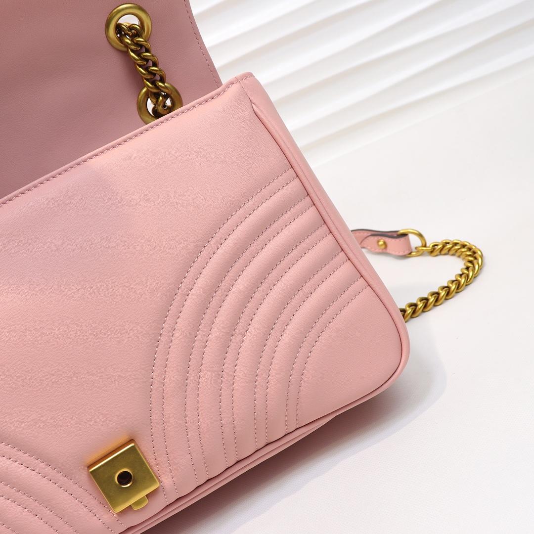 Gvc*1 Marmont medium matelassé shoulder Pink bag 443496