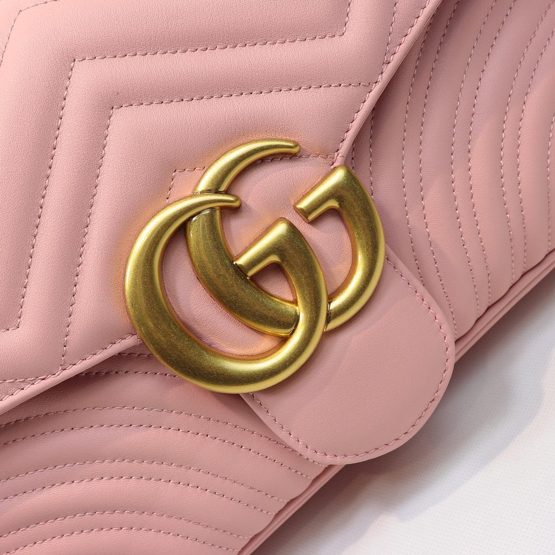 Gvc*1 Marmont medium matelassé shoulder Pink bag 443496