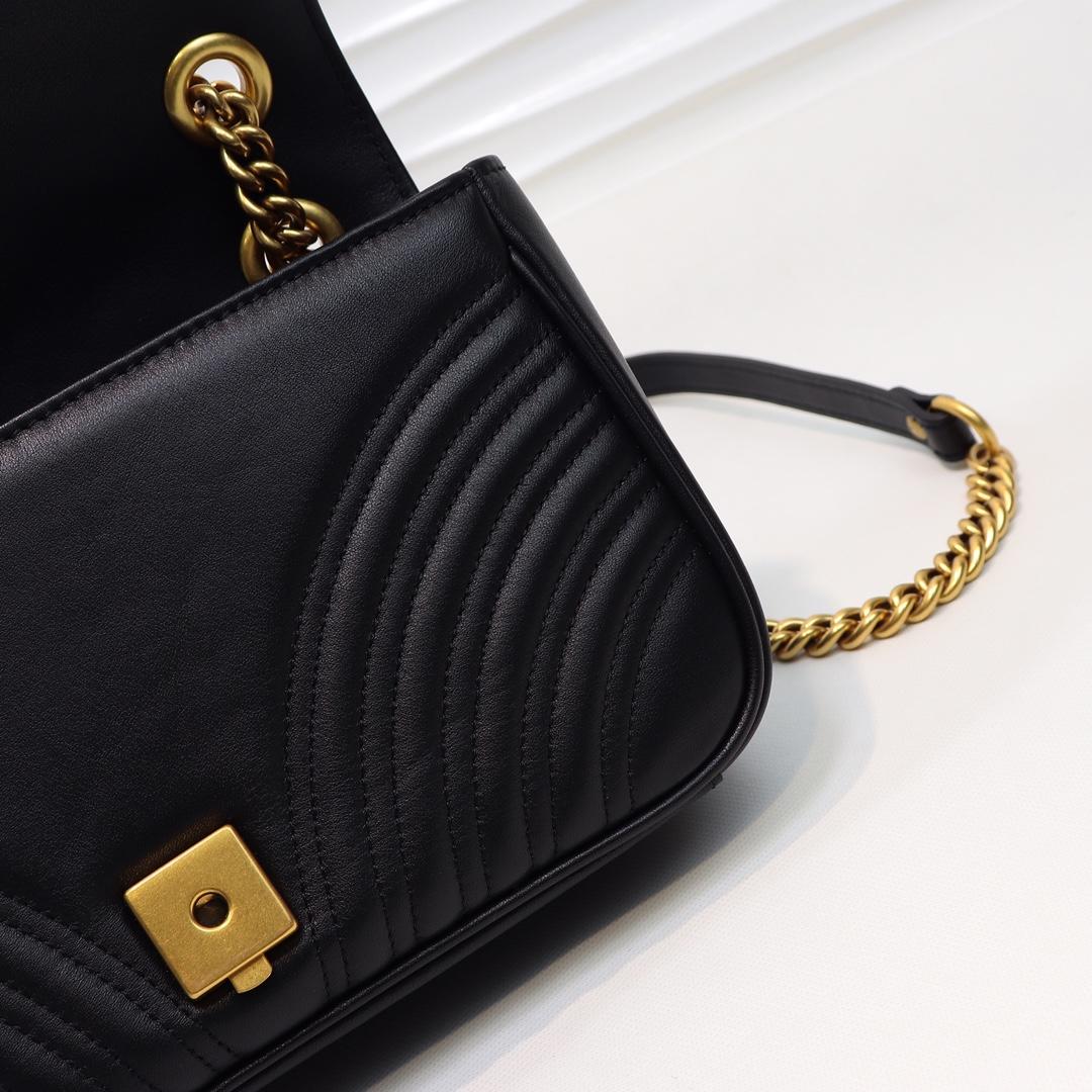Gvc*1 Marmont small matelassé shoulder bag 26cm Black 443497 Bagsaa