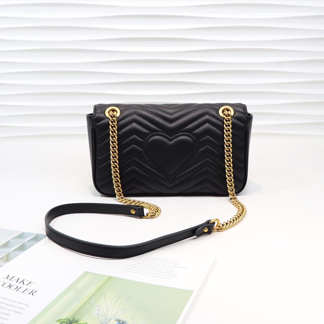 Gvc*1 Marmont small matelassé shoulder bag 26cm Black 443497 Bagsaa