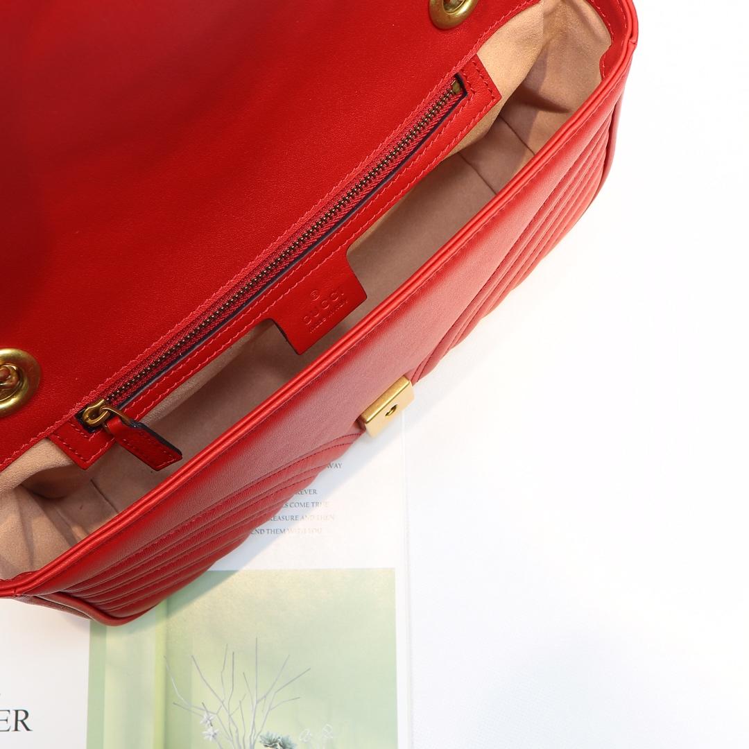 Gvc*1 Marmont small matelassé shoulder bag 26cm Red 443497 Bagsaa