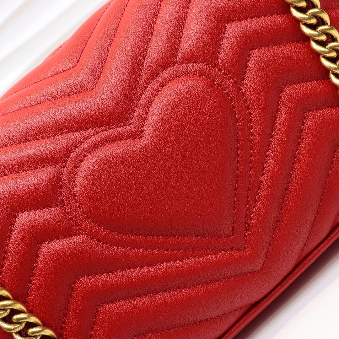 Gvc*1 Marmont small matelassé shoulder bag 26cm Red 443497 Bagsaa