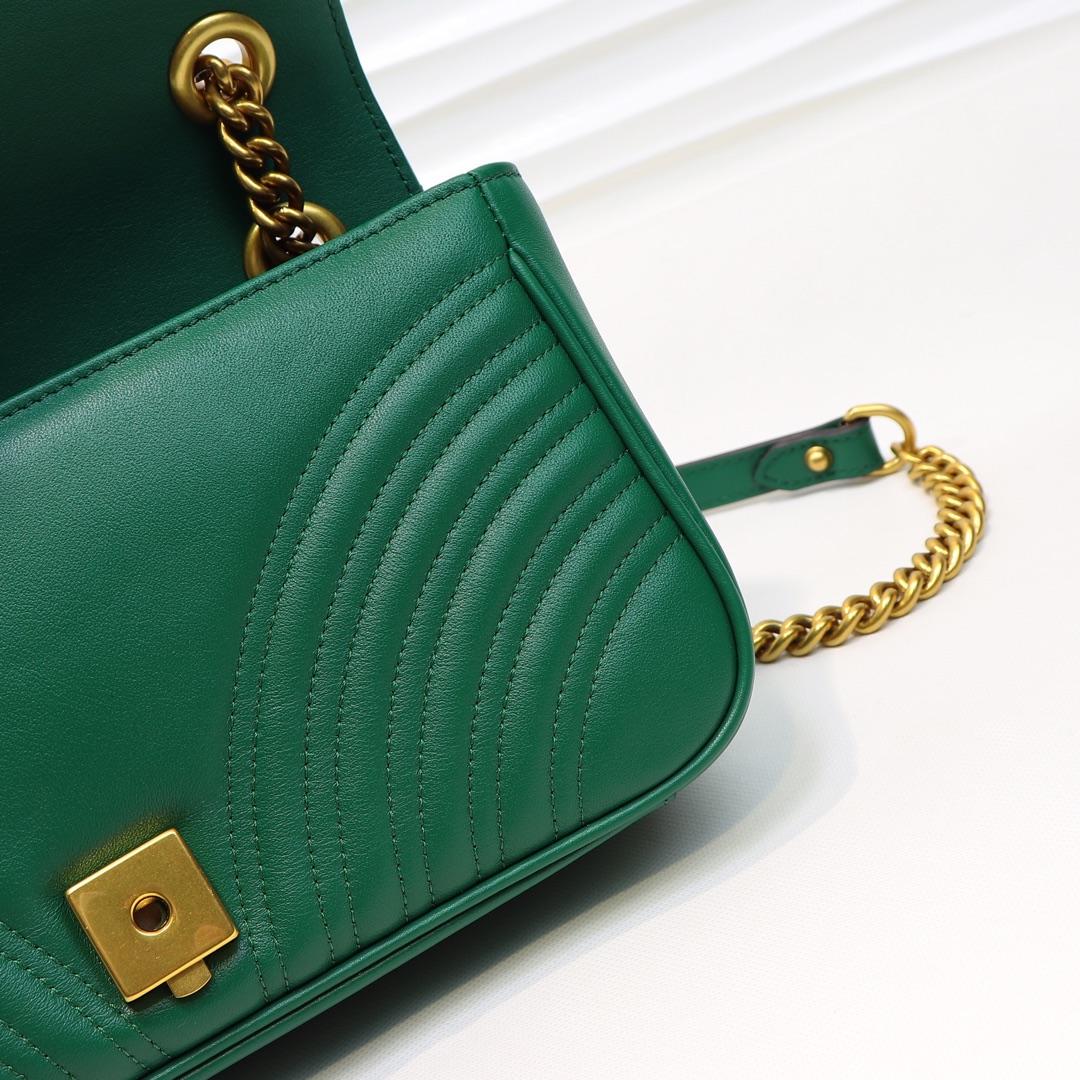 Gvc*1 Marmont small matelassé shoulder bag Green 26cm 443497 Bagsaa